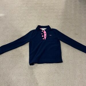 Vineyard vines fleece 3/4 button XS 5-6 girls